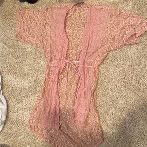 Lace kimono/swim cover up